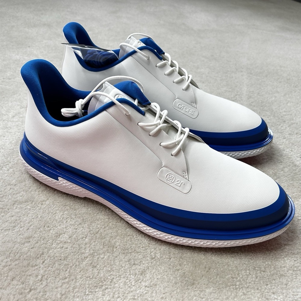 G/Fore Gallivan2r TPU Tuxedo Golf Shoes White Blue GMF000064 Men's Size 11